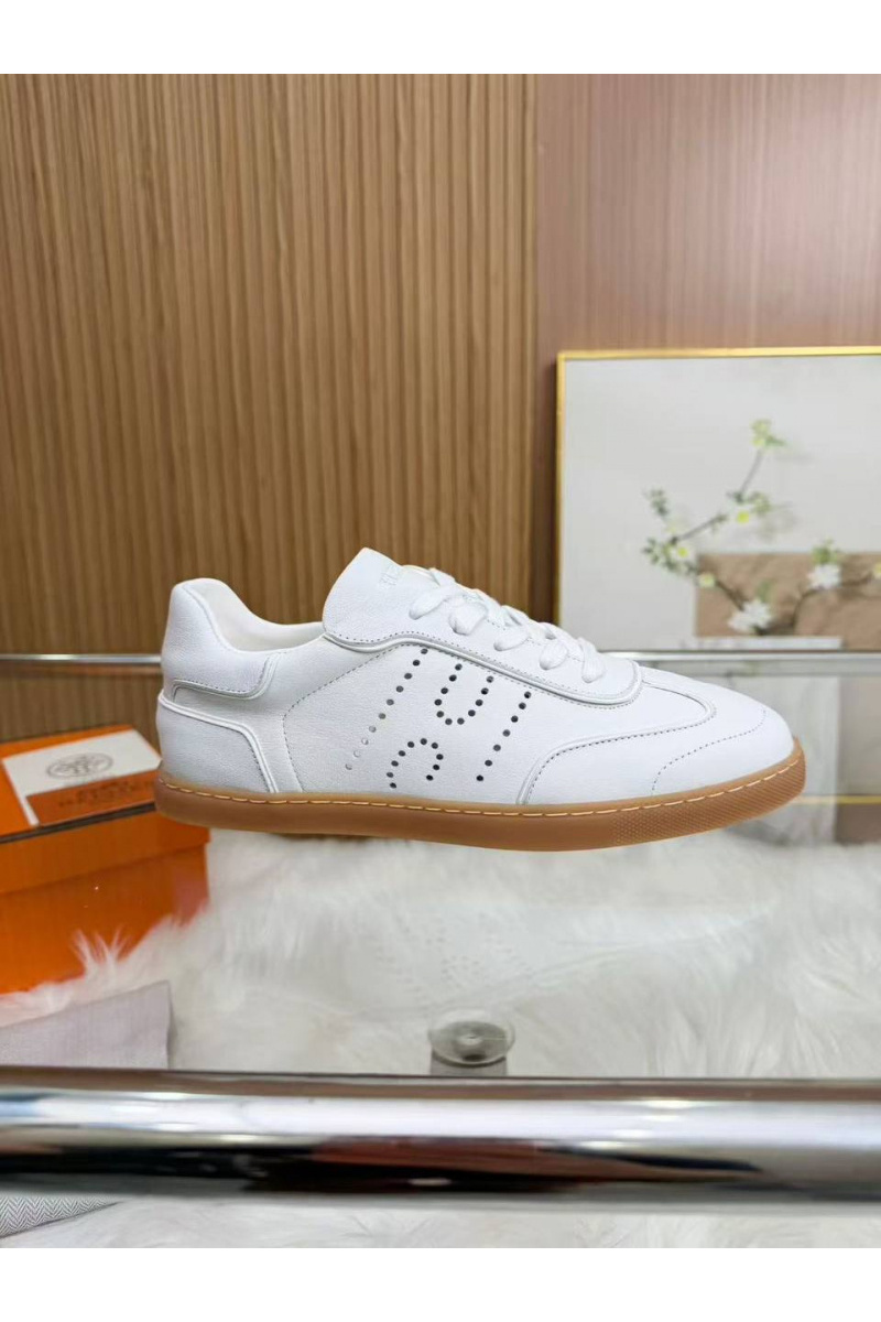 Hermes Женские кожаные кроссовки Match