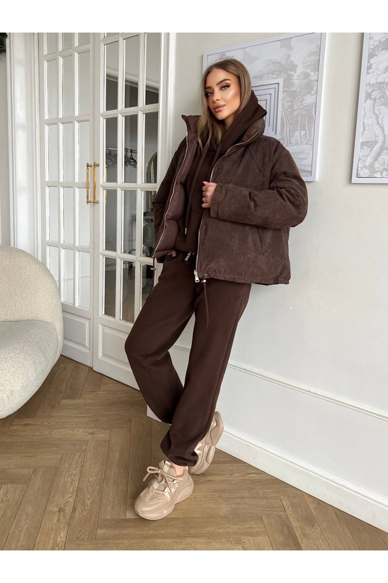 Loewe Женский костюм тройка на флисе Premium - Chocolate