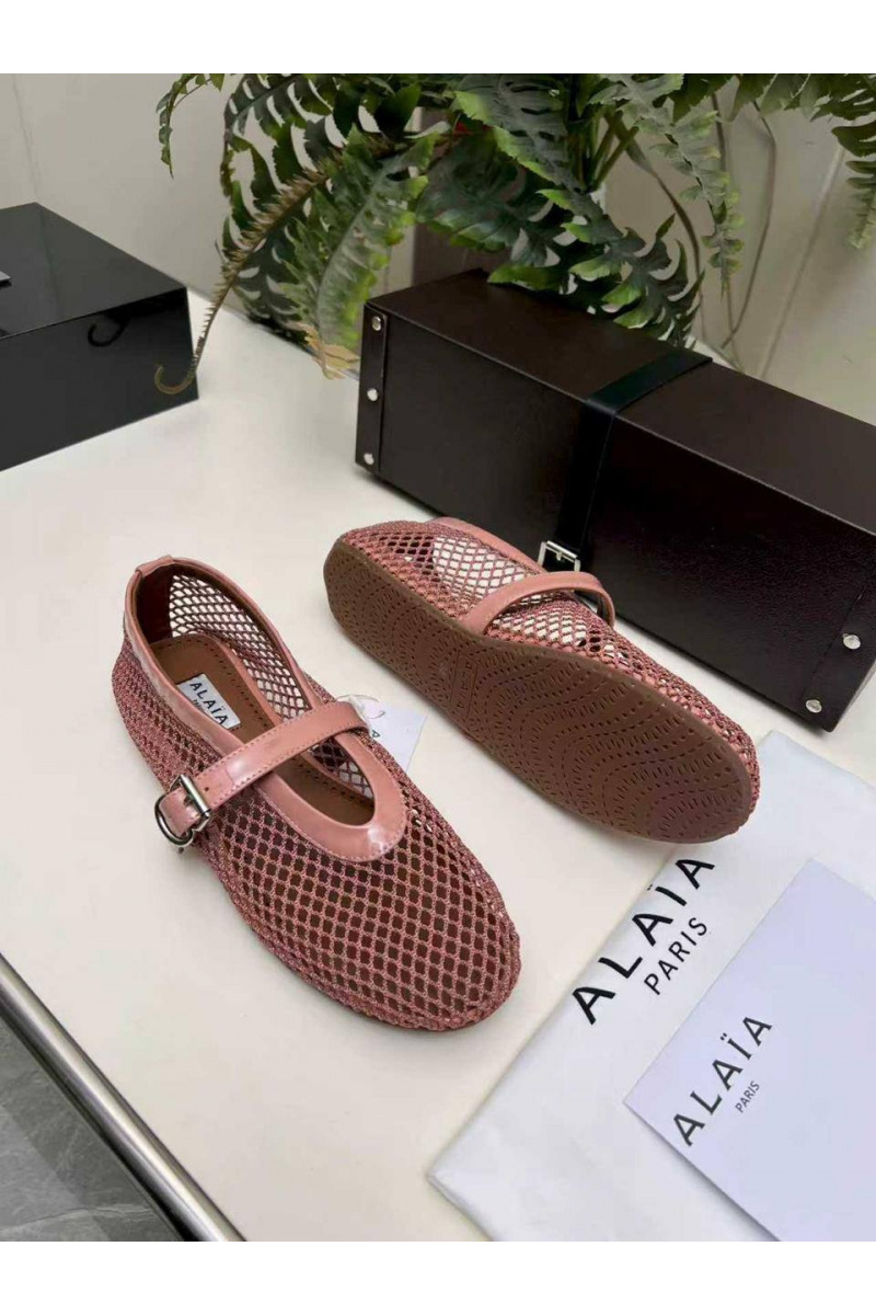 Designer Clothing Женские плетёные балетки Alaia Fishnet Ballet premium