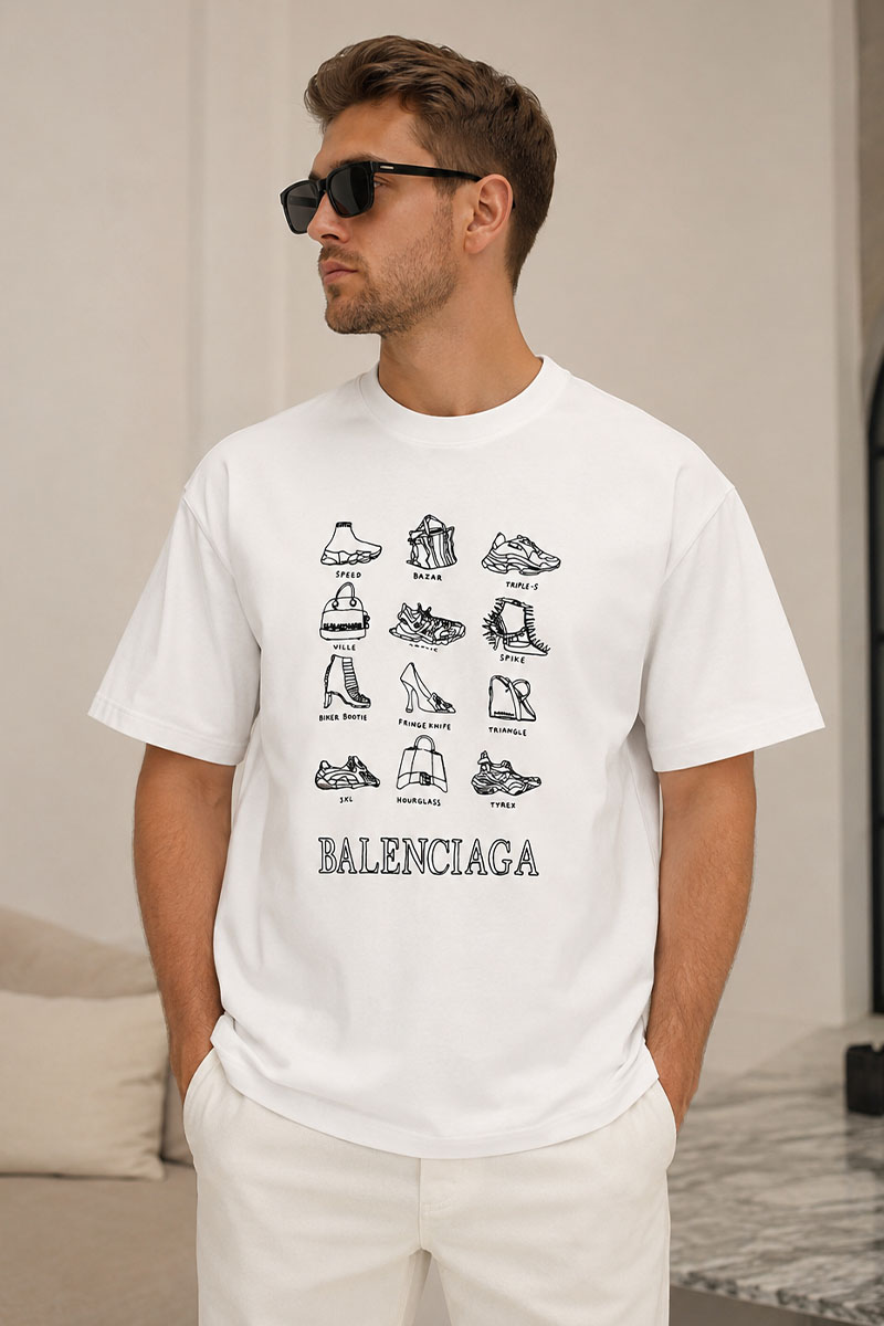 Balenciaga Белая оверсайз футболка graphic-print