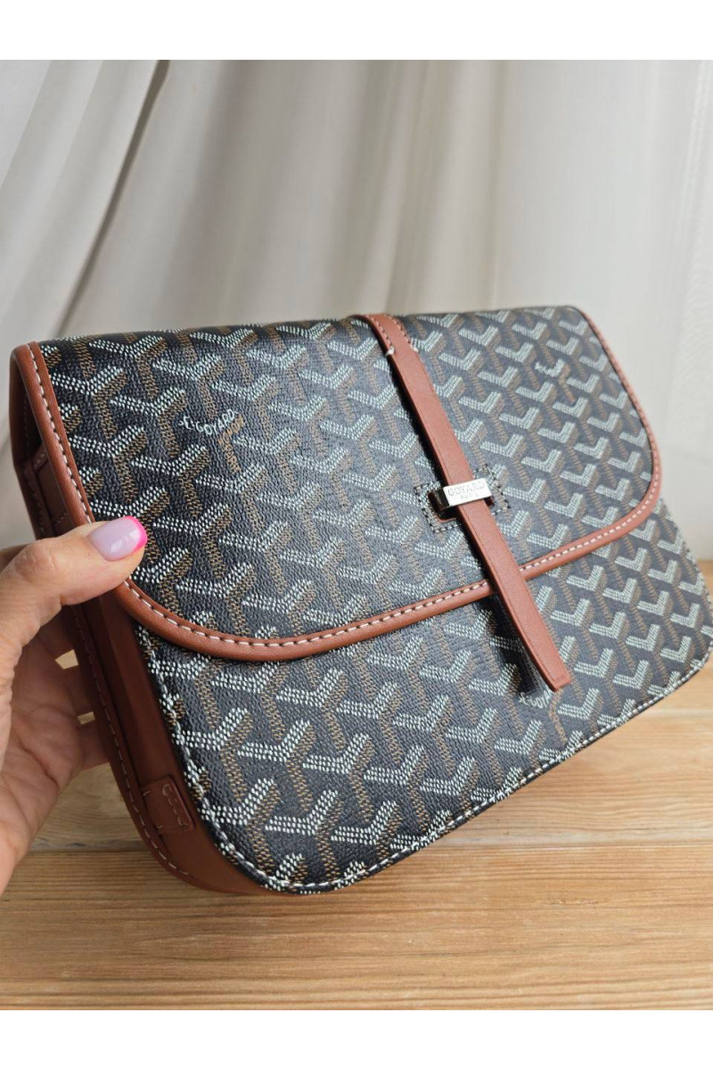 Designer Clothing Кожаная сумка Goyard Belvedere MM 27x21 см