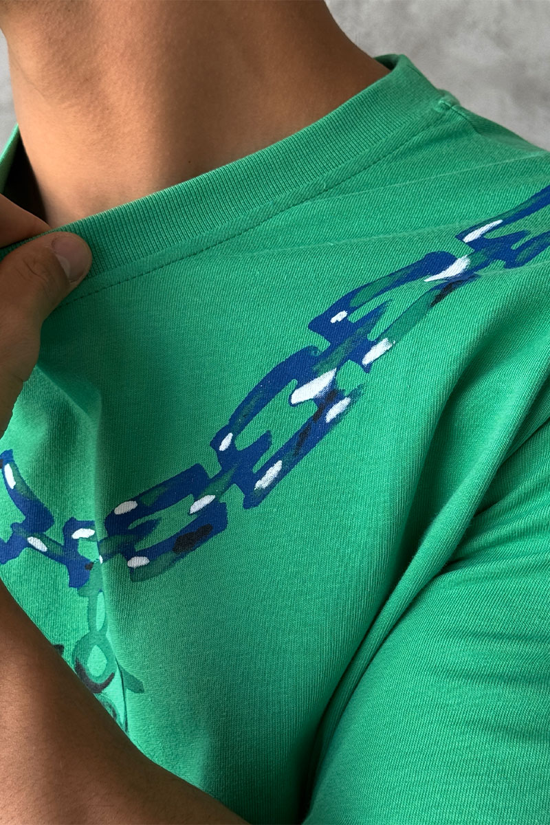 BV Оверсайз футболка chain print - Green