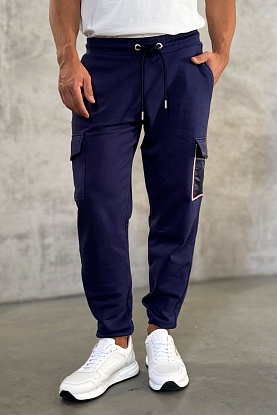 Мужские штаны фиолетового цвета side pocket