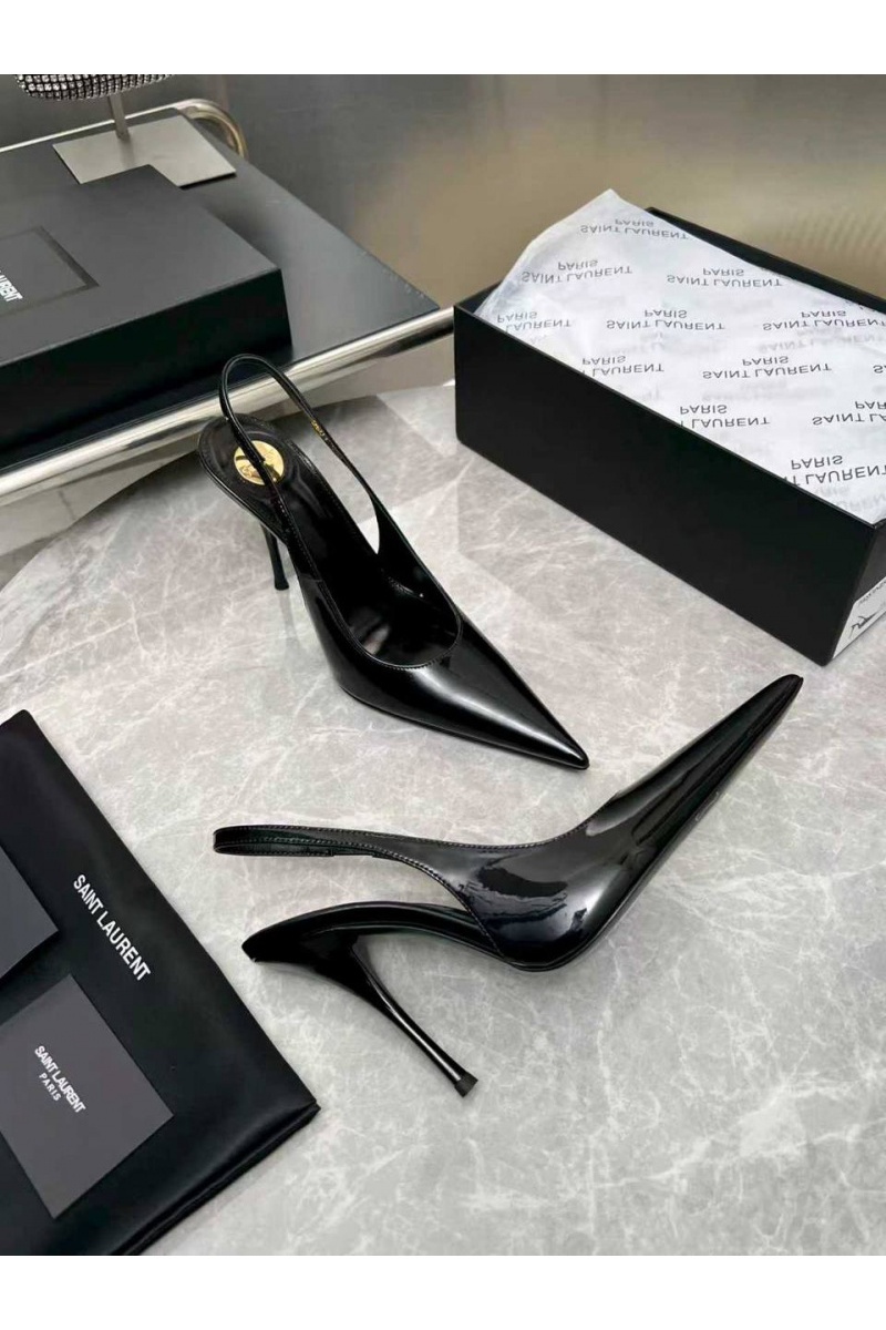 Yves Saint Laurent Женские кожаные туфли на каблуке premium