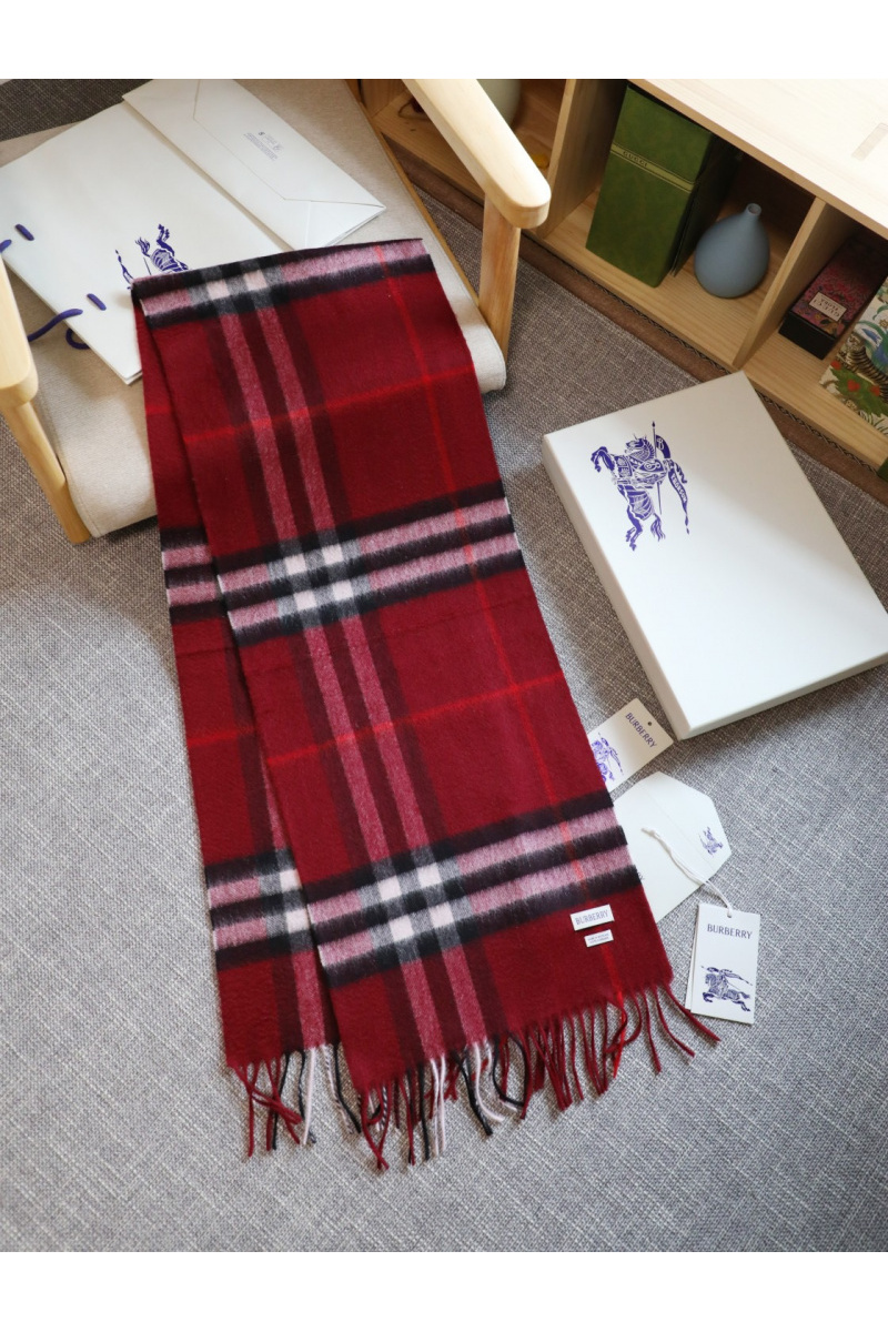 Burberry Шарф two-tone Check premium 168x30 см - Burgundy