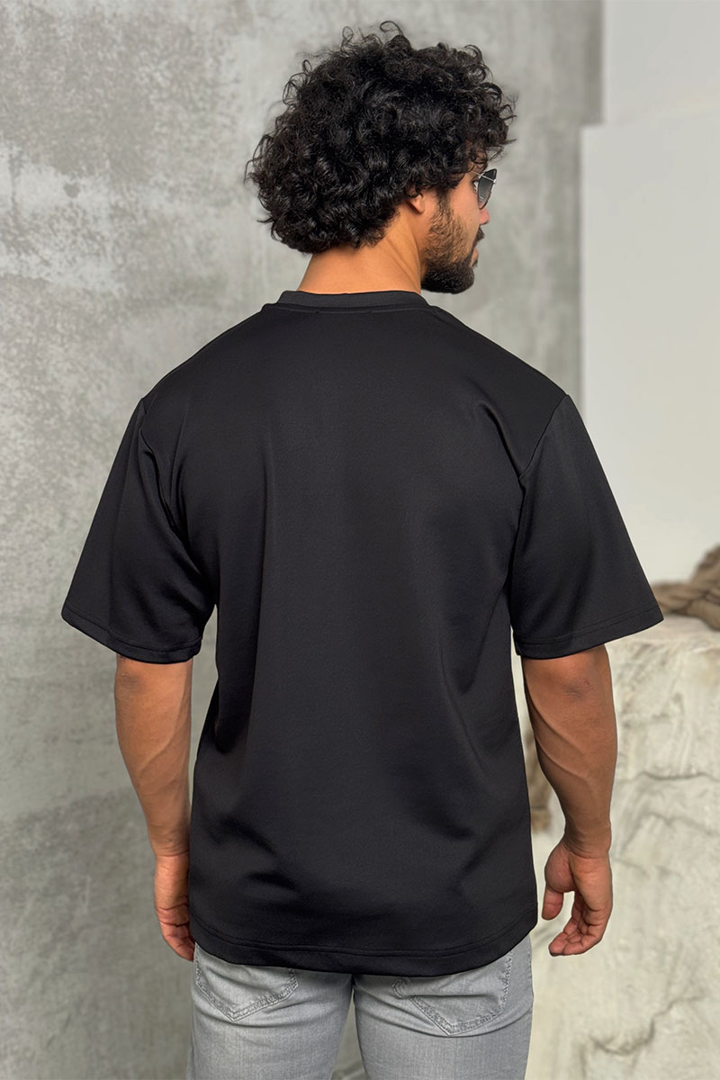 Dоlсе & Gаbbаnа Чёрная оверсайз футболка logo-plaque