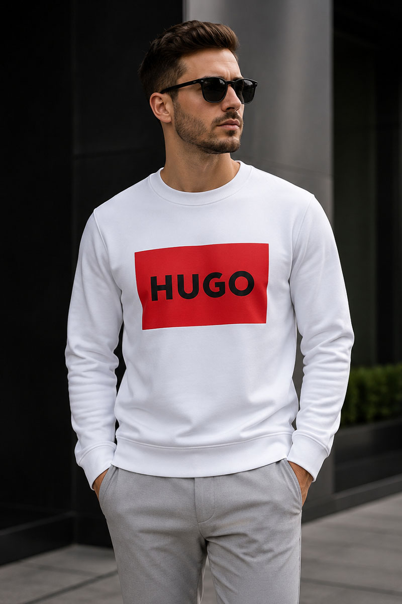 Hugо Воss Белый свитшот Duragol logo-print 
