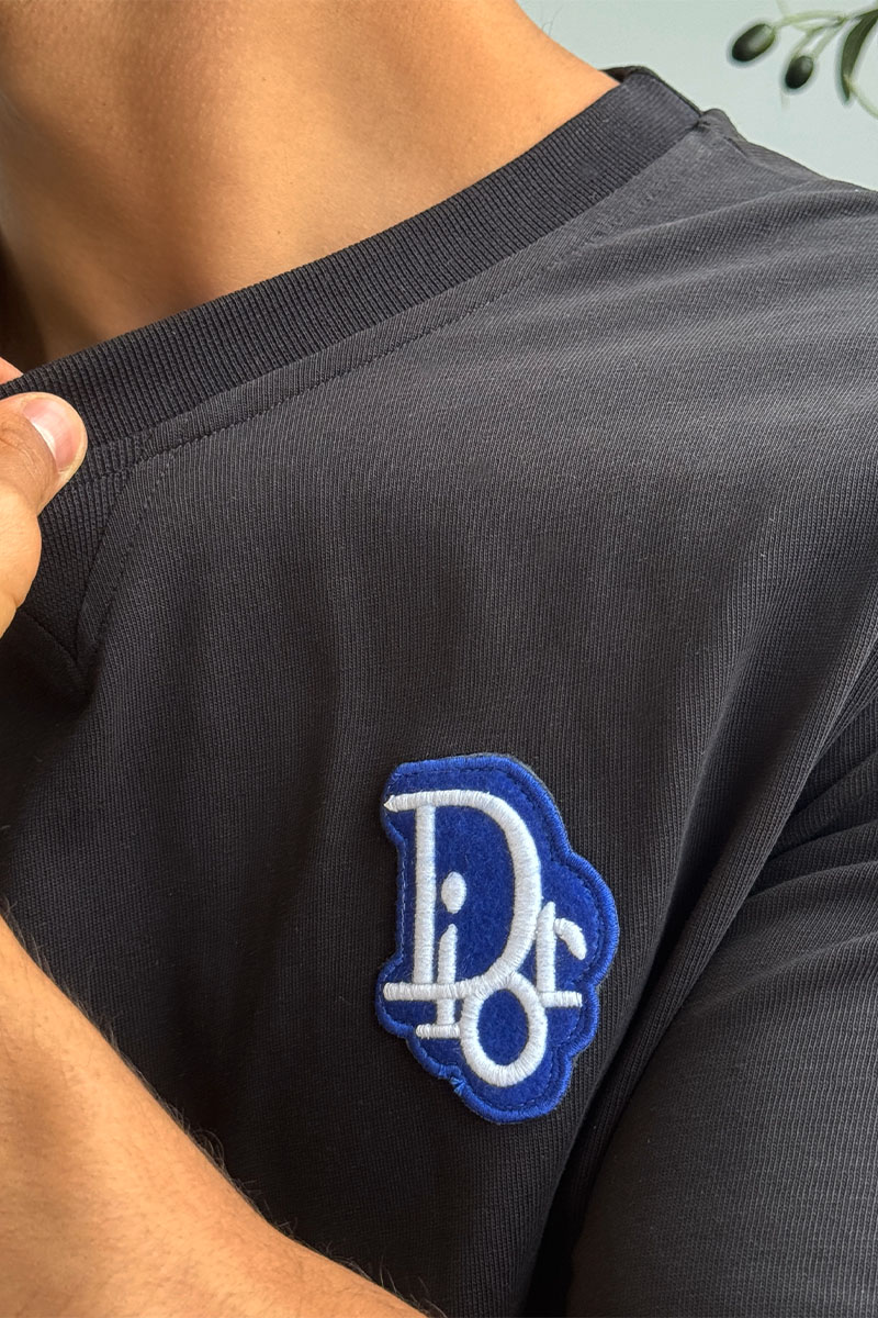 Dior Чёрная оверсайз футболка