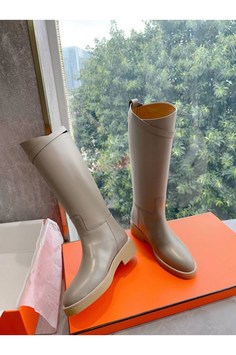 Hermes Женские кожаные сапоги Premium - Grey