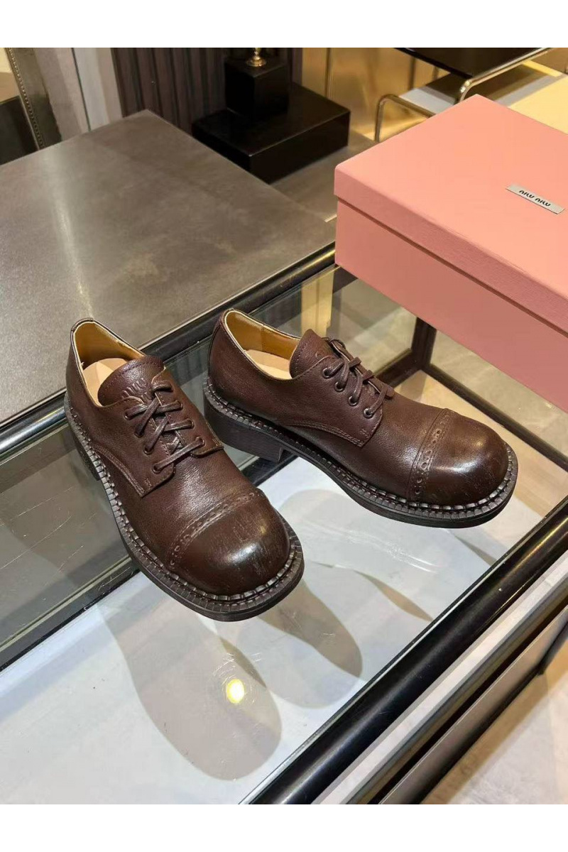 MIU MIU Женские кожаные ботинки дерби 