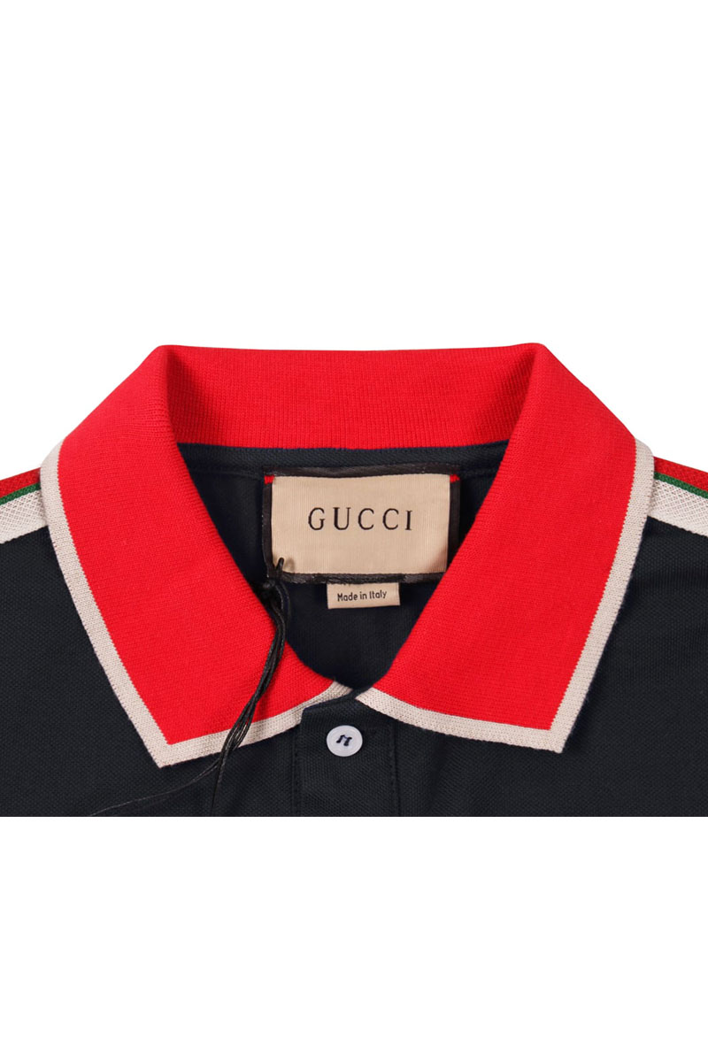 Gucci Поло тёмно-синего цвета Web Stripe