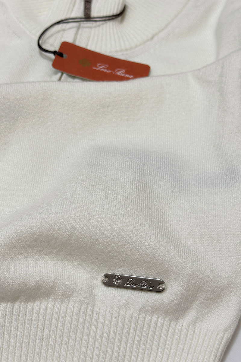 Loro Piana Белый джемпер Zip Neck