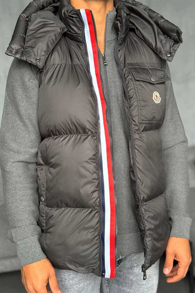 Moncler Мужской серый жилет logo-patch 