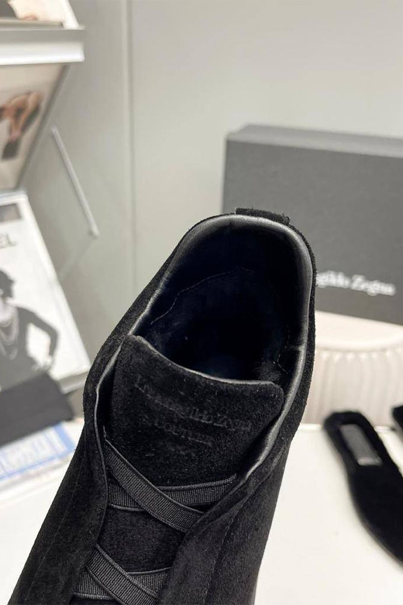 Zegna Кроссовки с мехом Triple Stitch high-top - Black