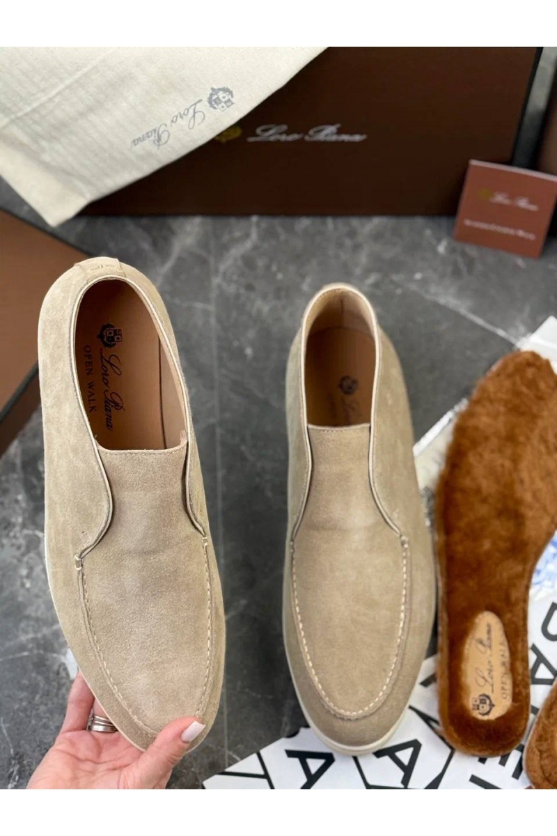 Loro Piana Мужские лоферы с меховой стелькой 