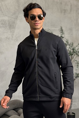 Чёрная кофта на молнии B-еmbroidery