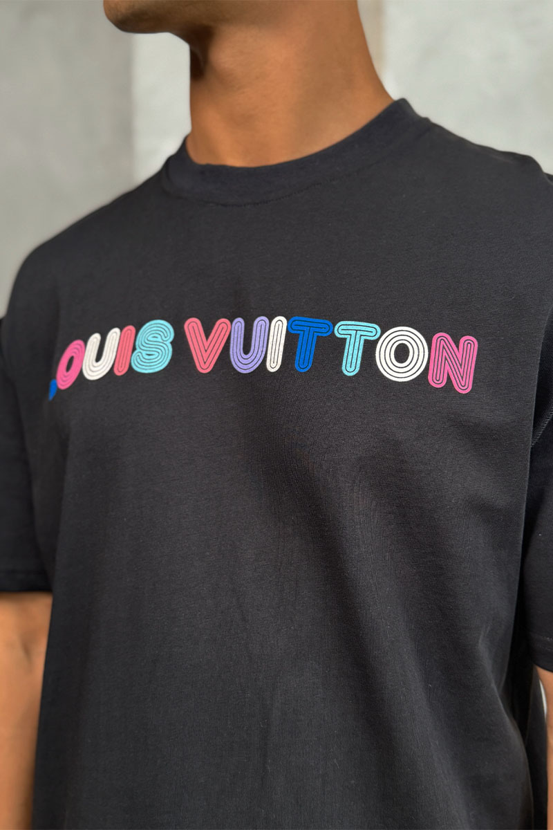 Lоuis Vuittоn Брендовая оверсайз футболка чёрного цвета