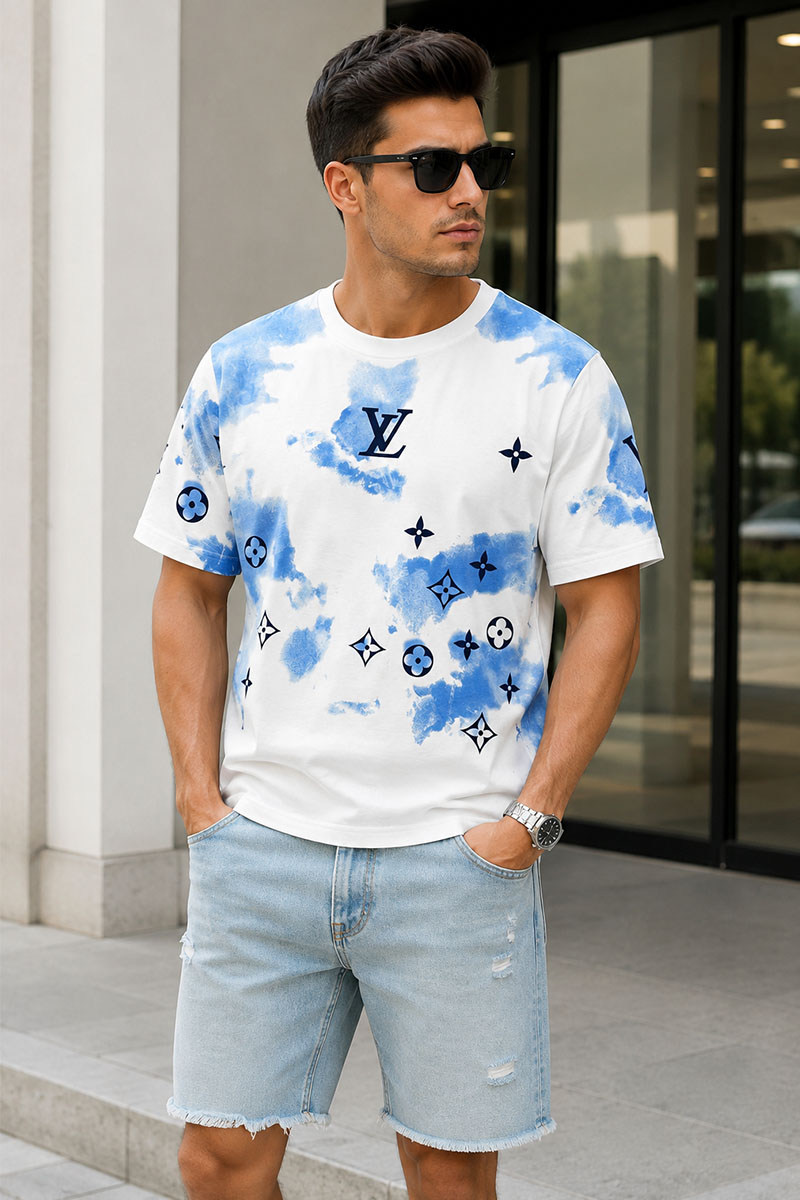 Lоuis Vuittоn Мужская футболка Monogram tie-dye - White