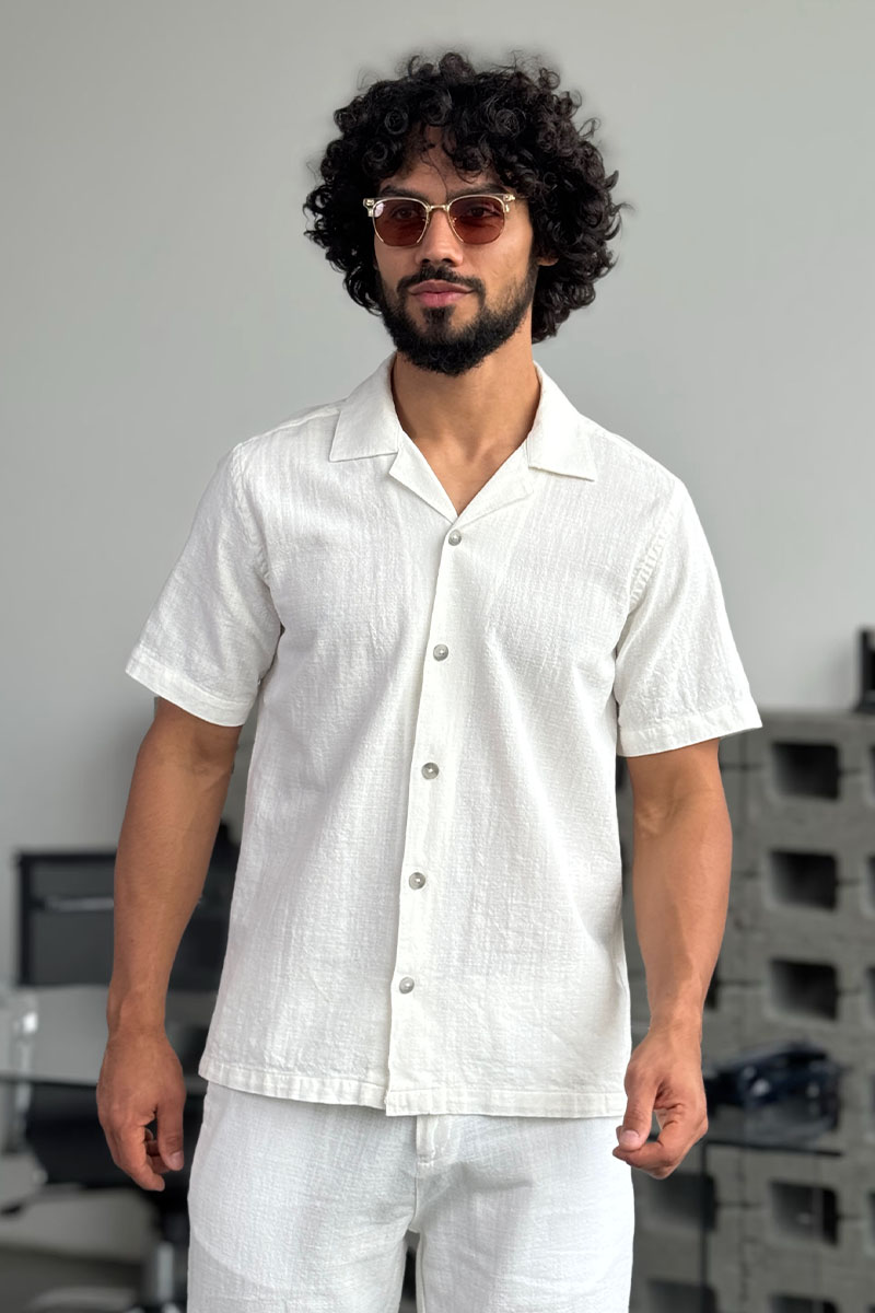 Loro Piana Мужская рубашка белого цвета