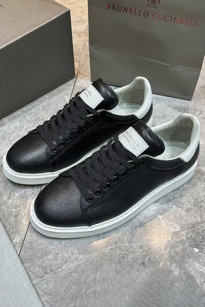 Brunеllо Сuсinеlli Мужские кроссовки grain leather - Black