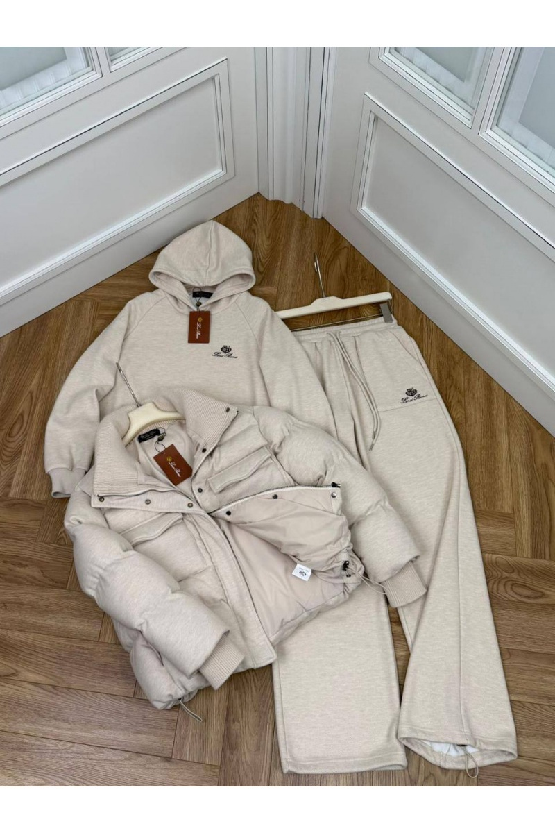 Loro Piana Женский костюм тройка на флисе premium - Beige