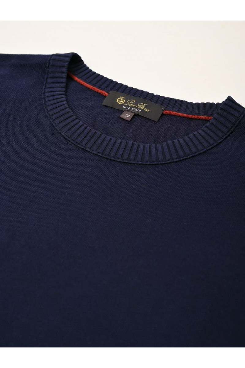 Loro Piana Мужская тёмно-синяя футболка premium