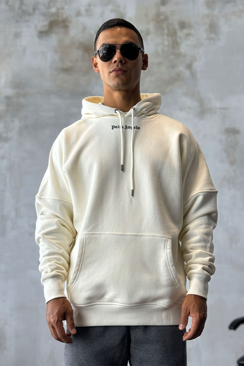 Palm Angels Утеплённое оверсайз худи Classic Logo - White