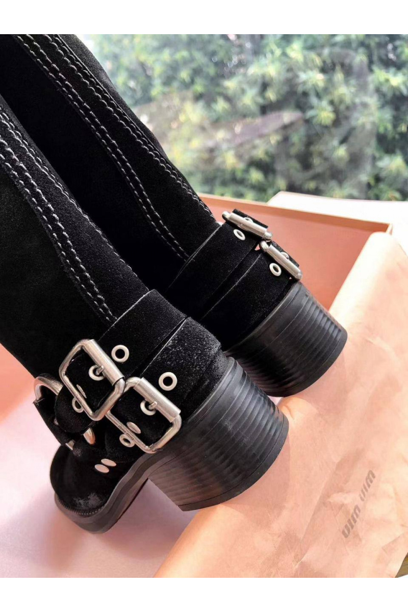 MIU MIU Женские замшевые сапоги Ankle Premium