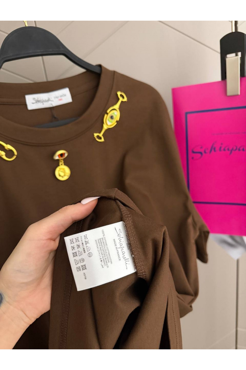 Schiaparelli Женская базовая футболка premium - Brown