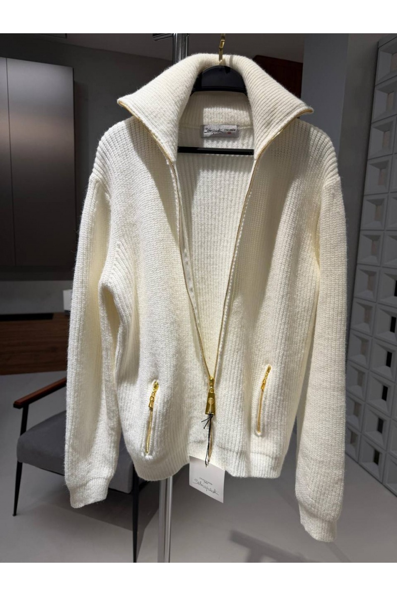 Schiaparelli Женский кардиган на молнии premium - White