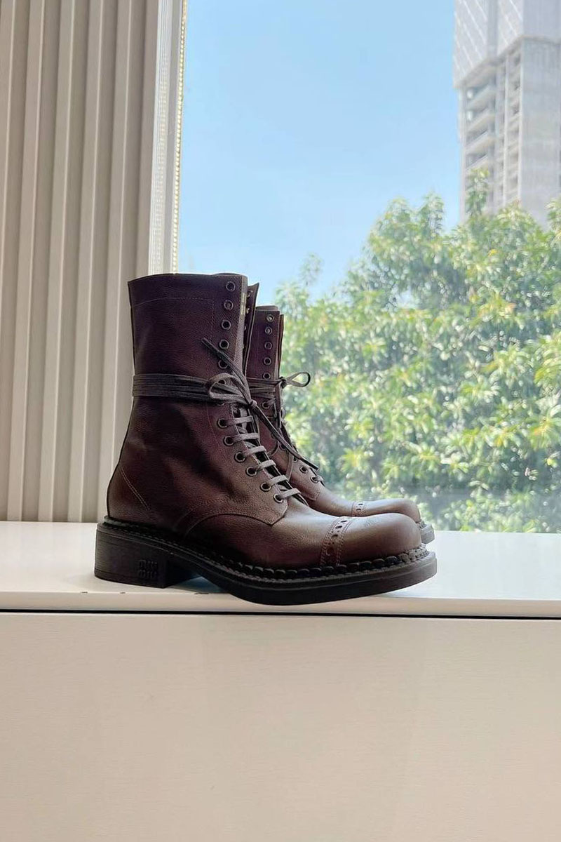 MIU MIU Женские ботинки Premium - Brown