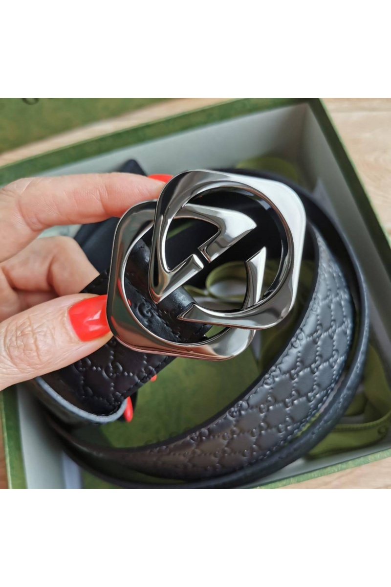 Gucci Кожаный ремень GG Monogram all-over (длина 100 / 105 см)