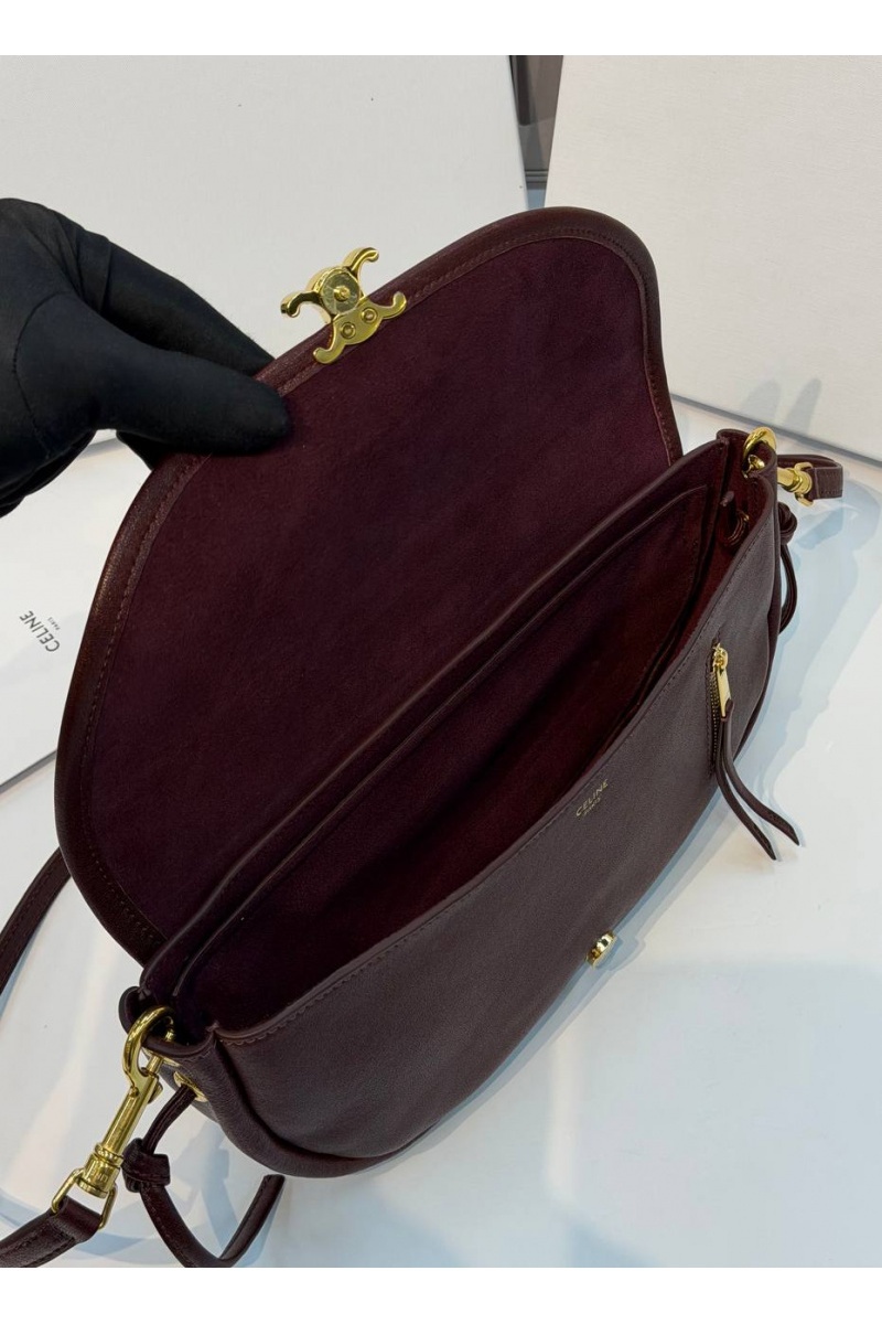 Celine Кожаная сумка Little Halfmoon Soft Triomphe premium 25x13x5 см