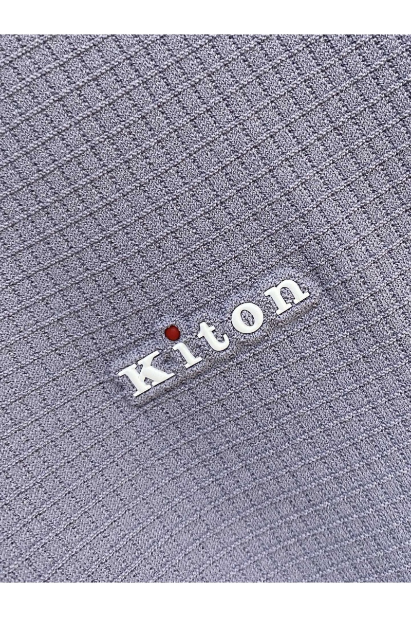 Kiton Мужское серое поло premium