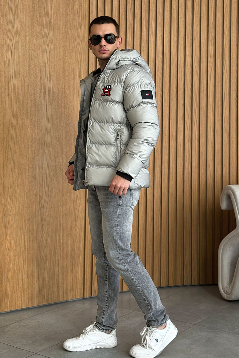 Tommy Hilfiger Мужская куртка logo-patch - Grey