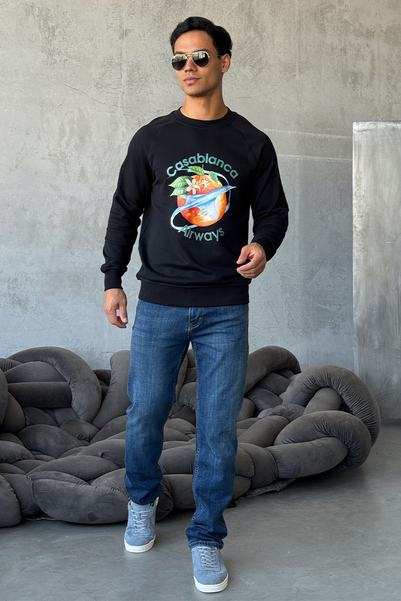 Casablanca Чёрный свитшот Orbite Autour De l'Orange 