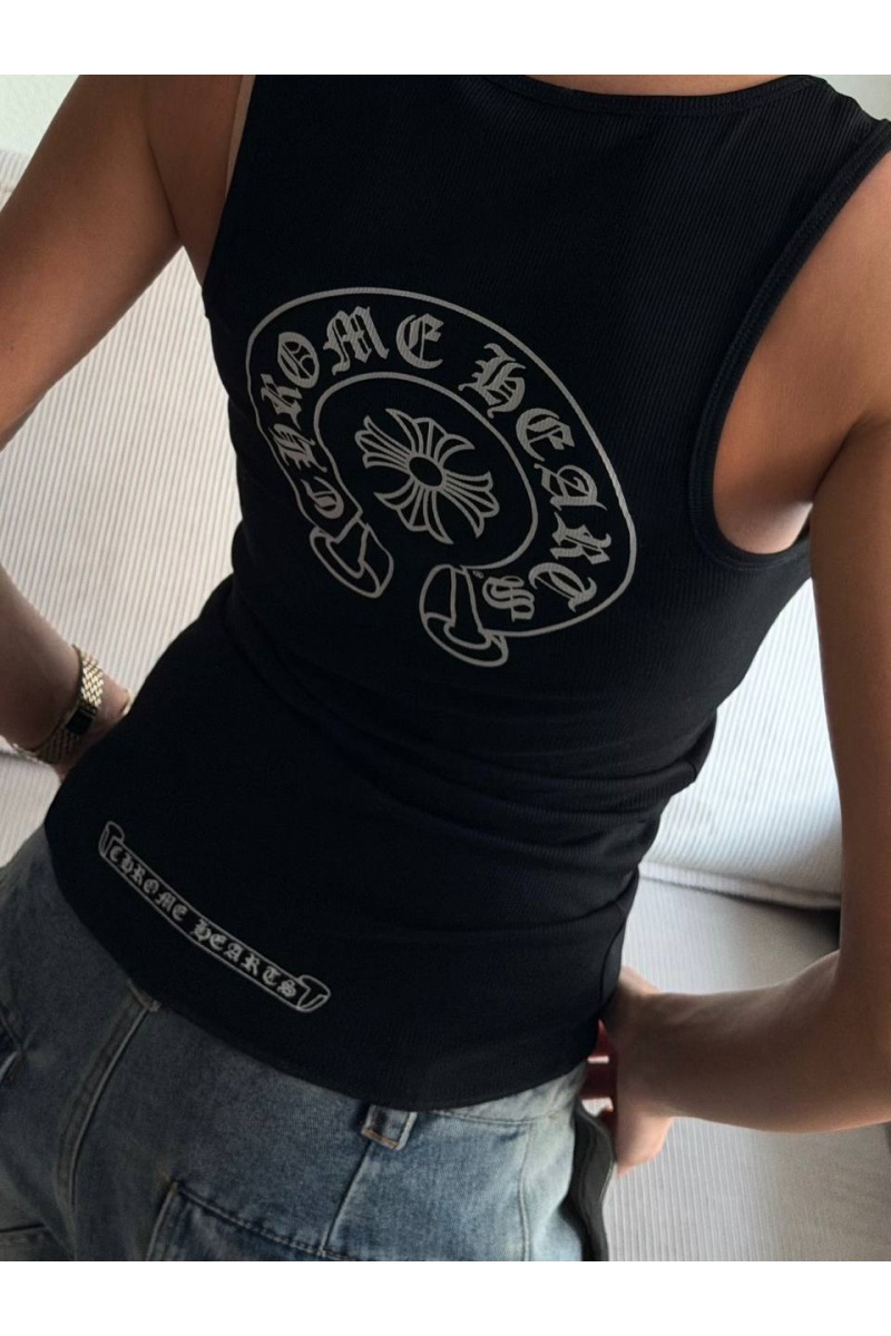 Chrome Hearts Женская чёрная майка premium