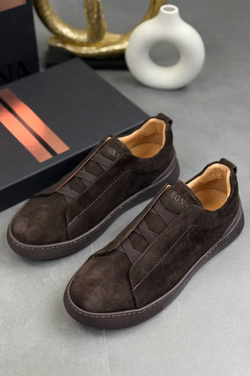Zegna Замшевые кроссовки Triple Stitch