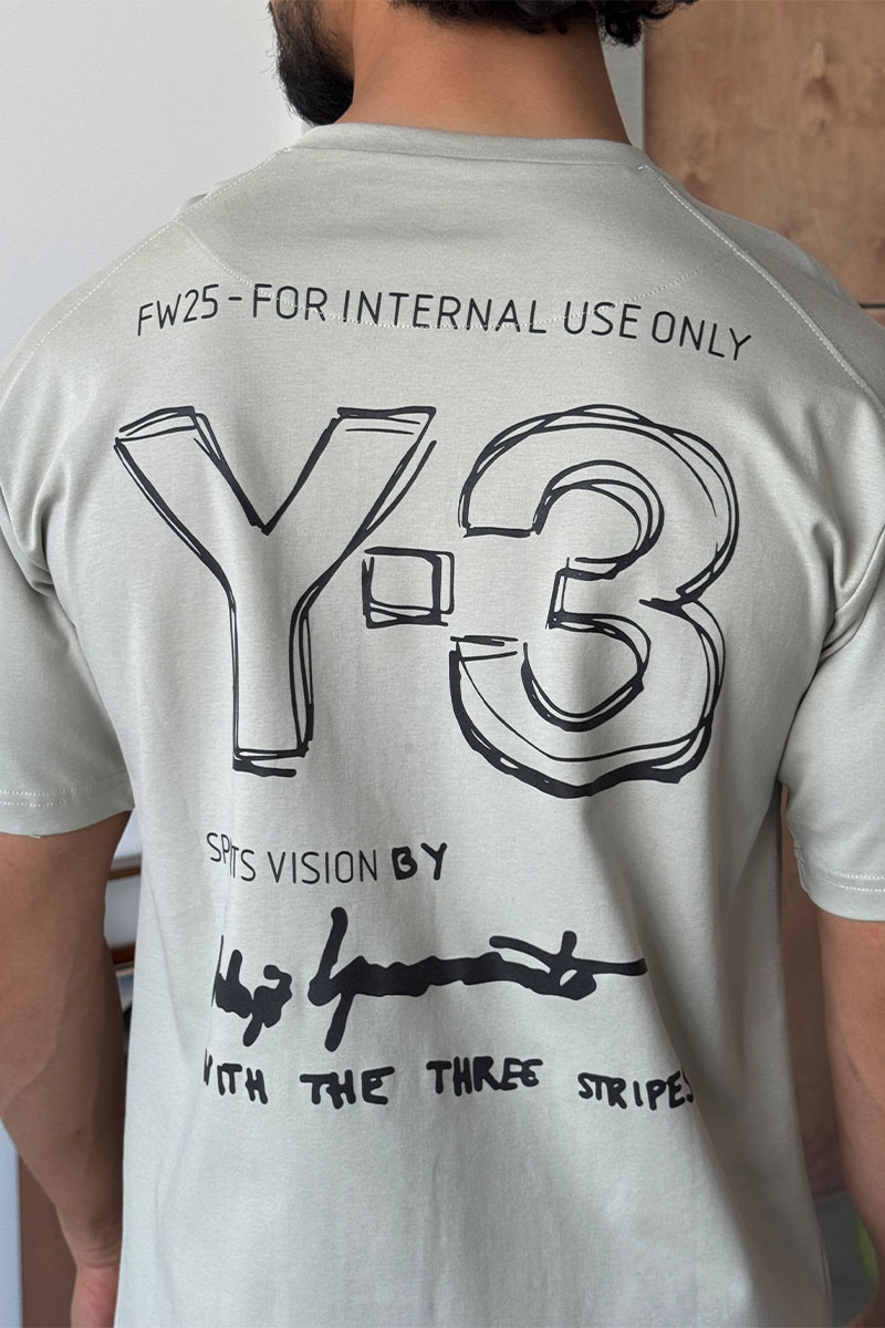 Y-3 Yohji Yamamoto Мужская бежевая футболка 