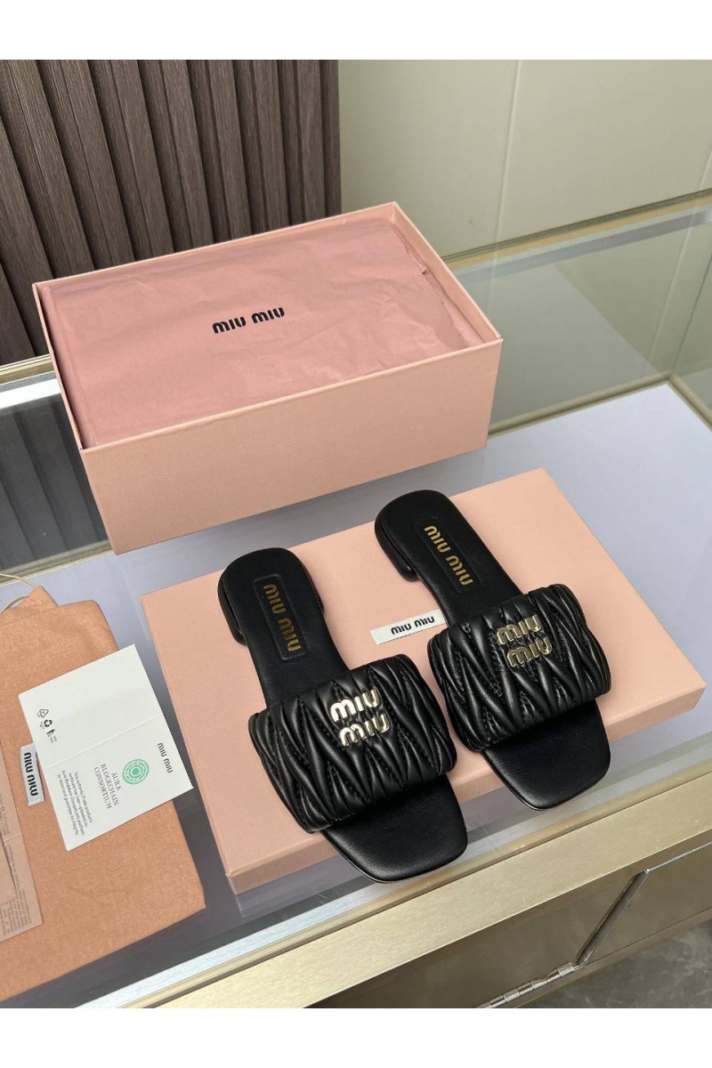MIU MIU Женские шлёпанцы Premium - Black
