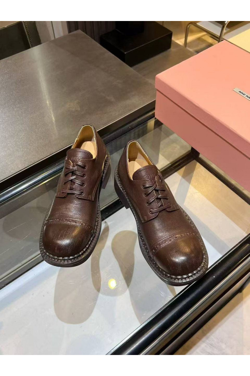 MIU MIU Женские кожаные ботинки дерби 