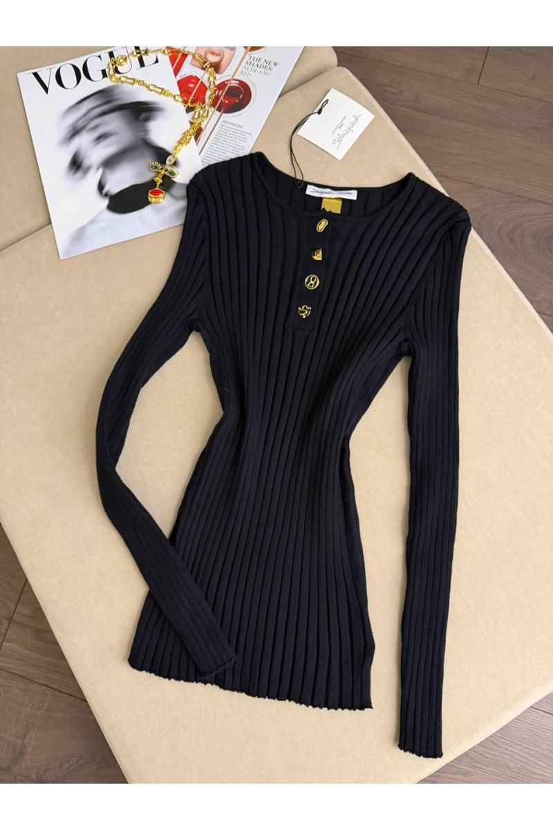Schiaparelli Женский трикотажный лонгслив  premium - Black