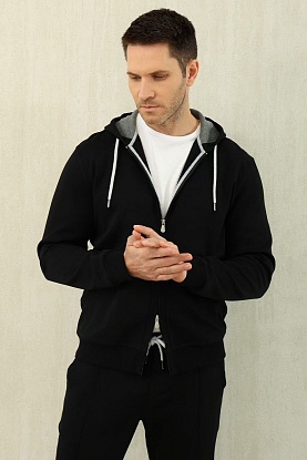 Кофта на молнии Premium - Black