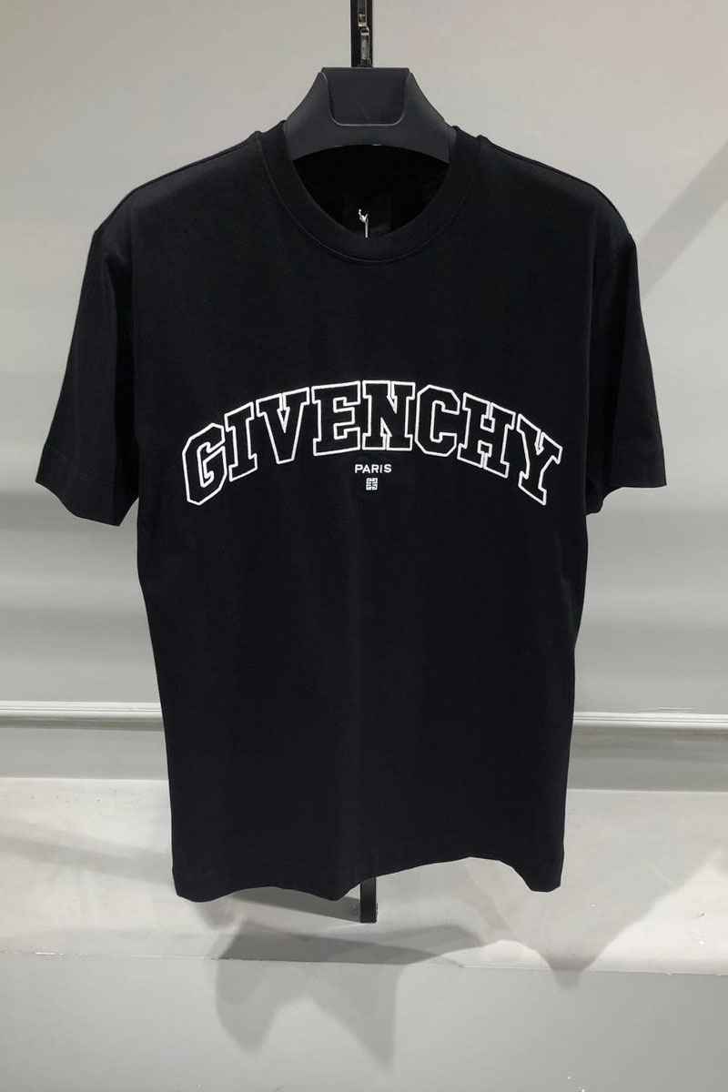 Givenchy Чёрная футболка College logo-embroidered 