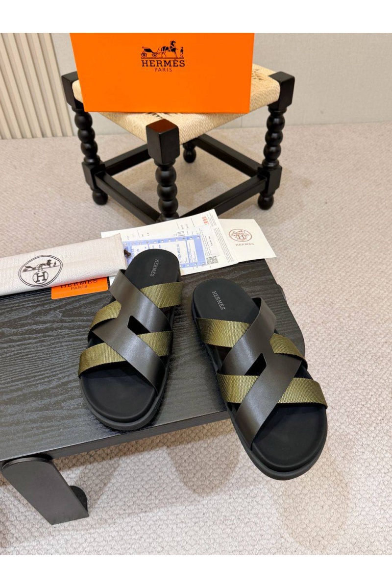 Hermes Кожаные шлёпанцы Kazimir 