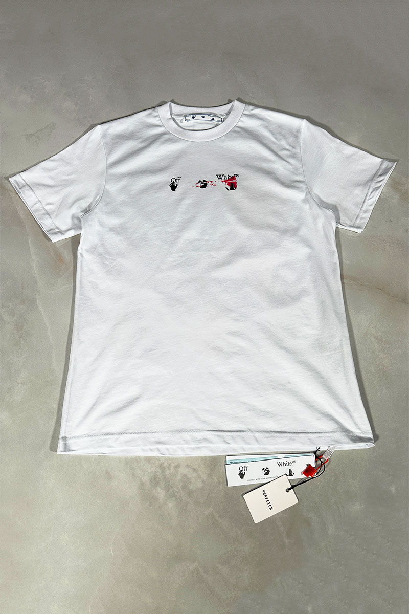 Off-White Белая оверсайз футболка Acrylic Arrow