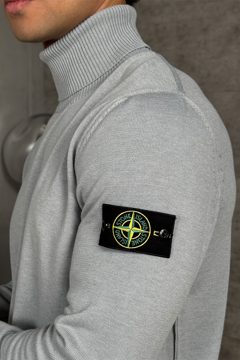 Stone Island Водолазка серого цвета compass-patch