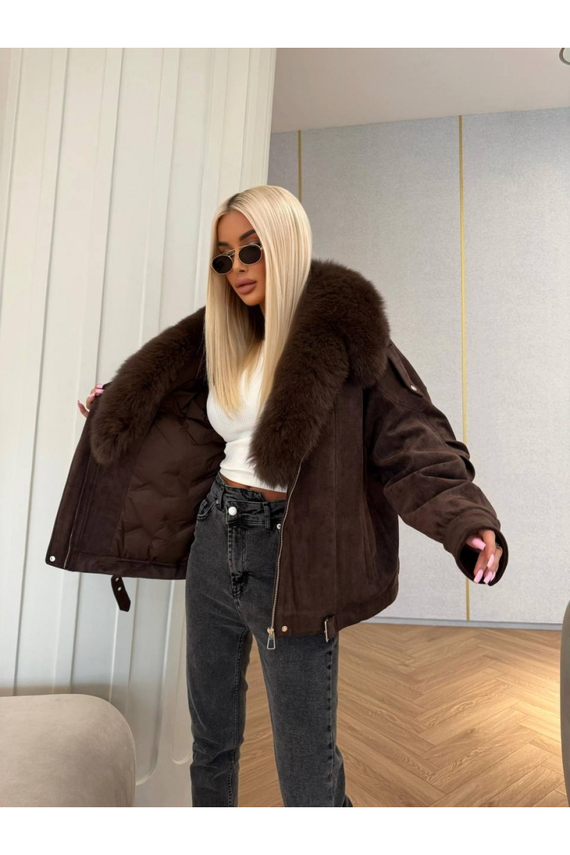 Max Mara Женская утеплённая дубленка с натуральным мехом