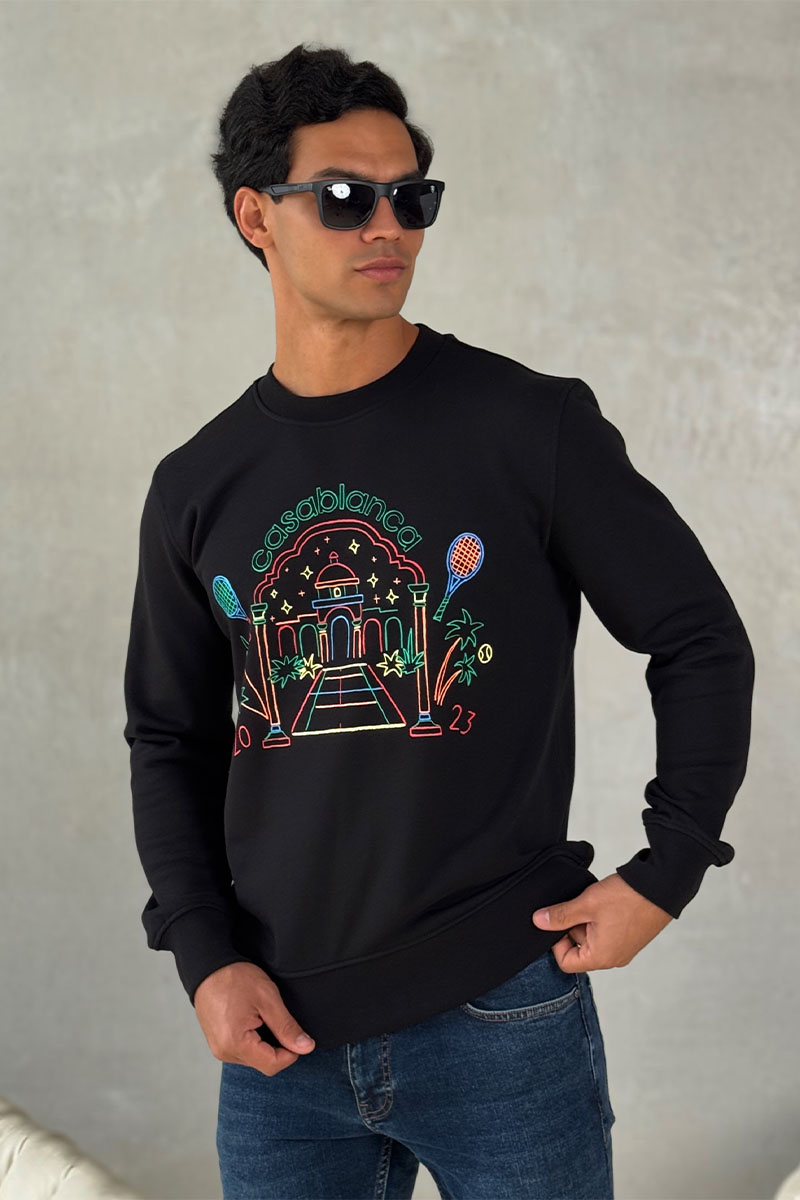 Casablanca Чёрный свитшот Rainbow Crayon Temple 
