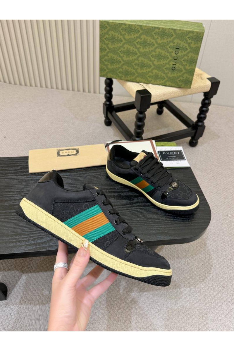 Gucci Комбинированные кроссовки GG Screener - Black